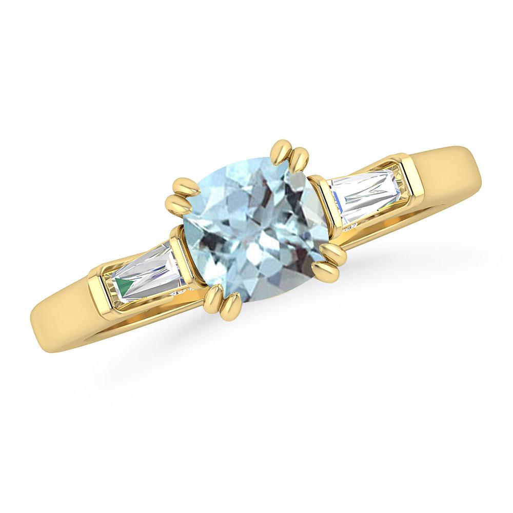 Yellow Gold - Aquamarine