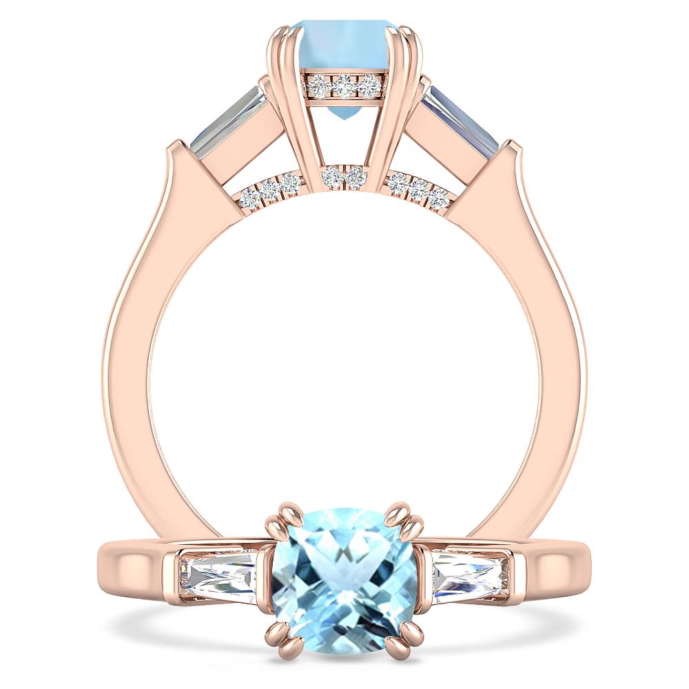 Rose Gold - Aquamarine