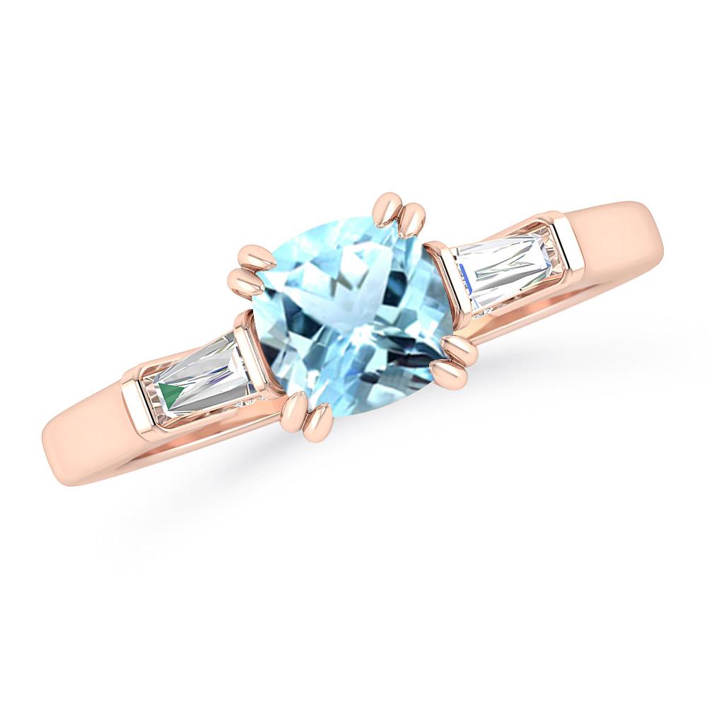 Rose Gold - Aquamarine