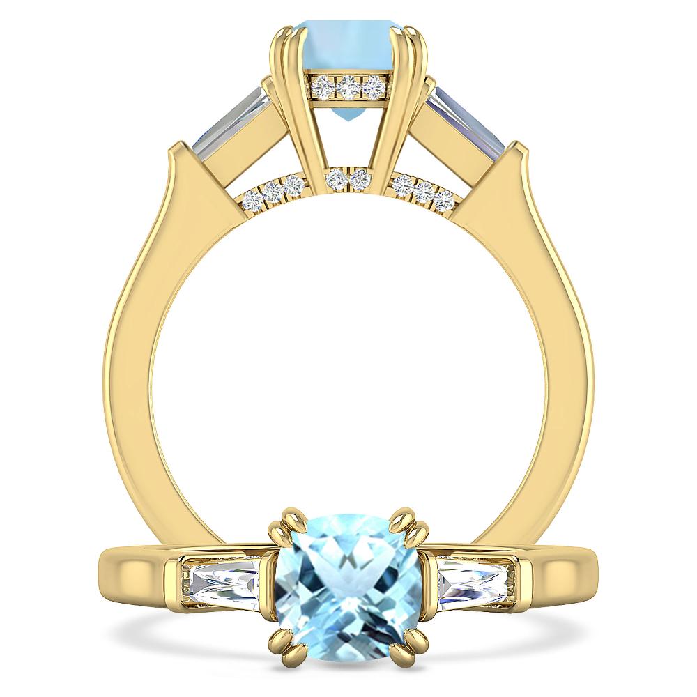 Yellow Gold - Aquamarine