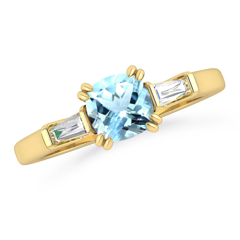 Yellow Gold - Aquamarine