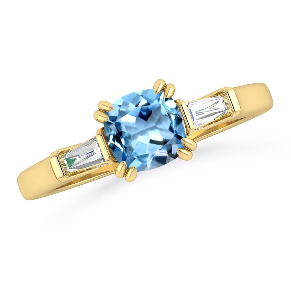 Yellow Gold - Aquamarine