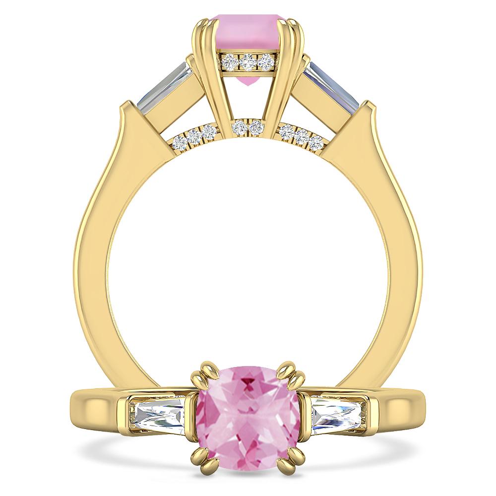 Yellow Gold - Pink Tourmaline