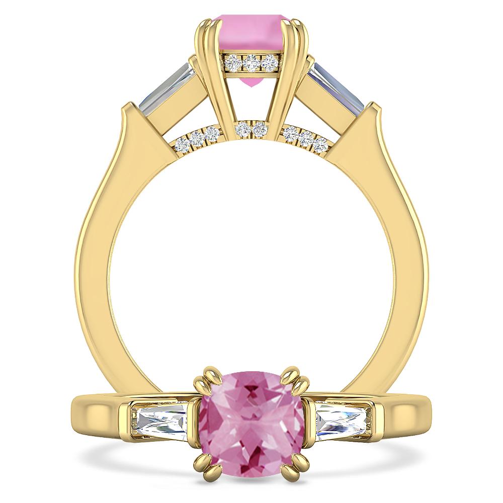 Yellow Gold - Pink Tourmaline