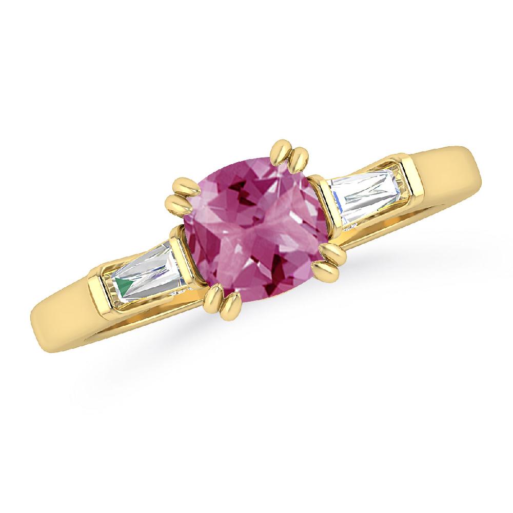 Yellow Gold - Pink Tourmaline