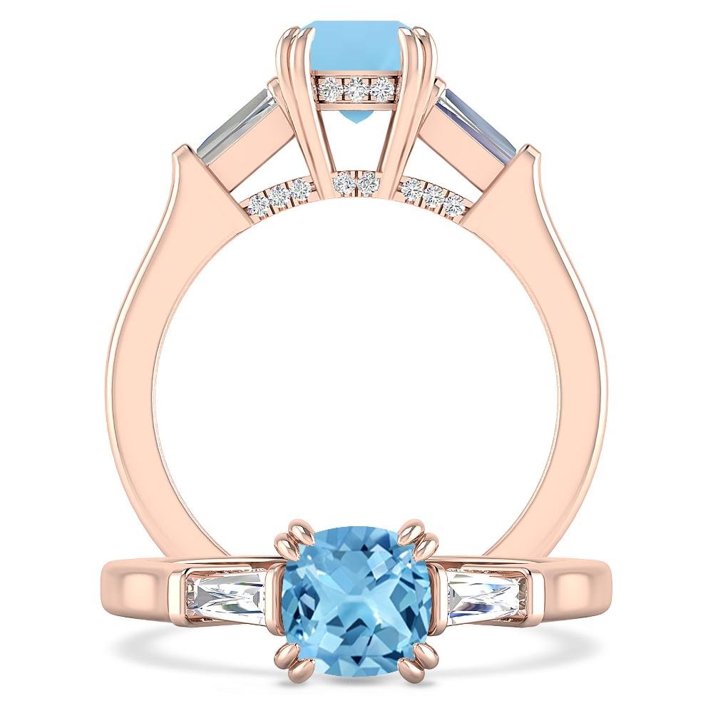 Rose Gold - Blue Topaz