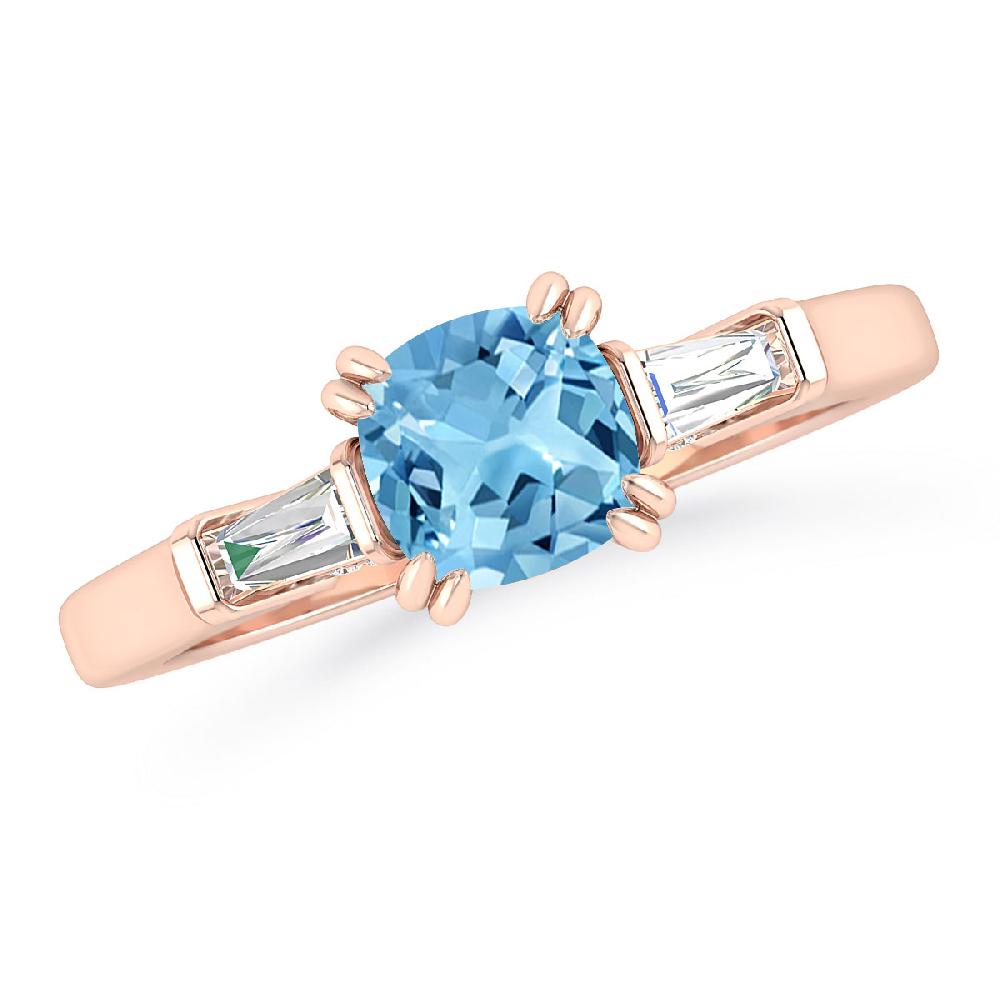 Rose Gold - Blue Topaz