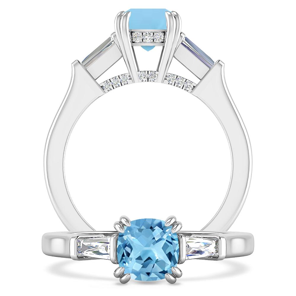 White Gold - Blue Topaz