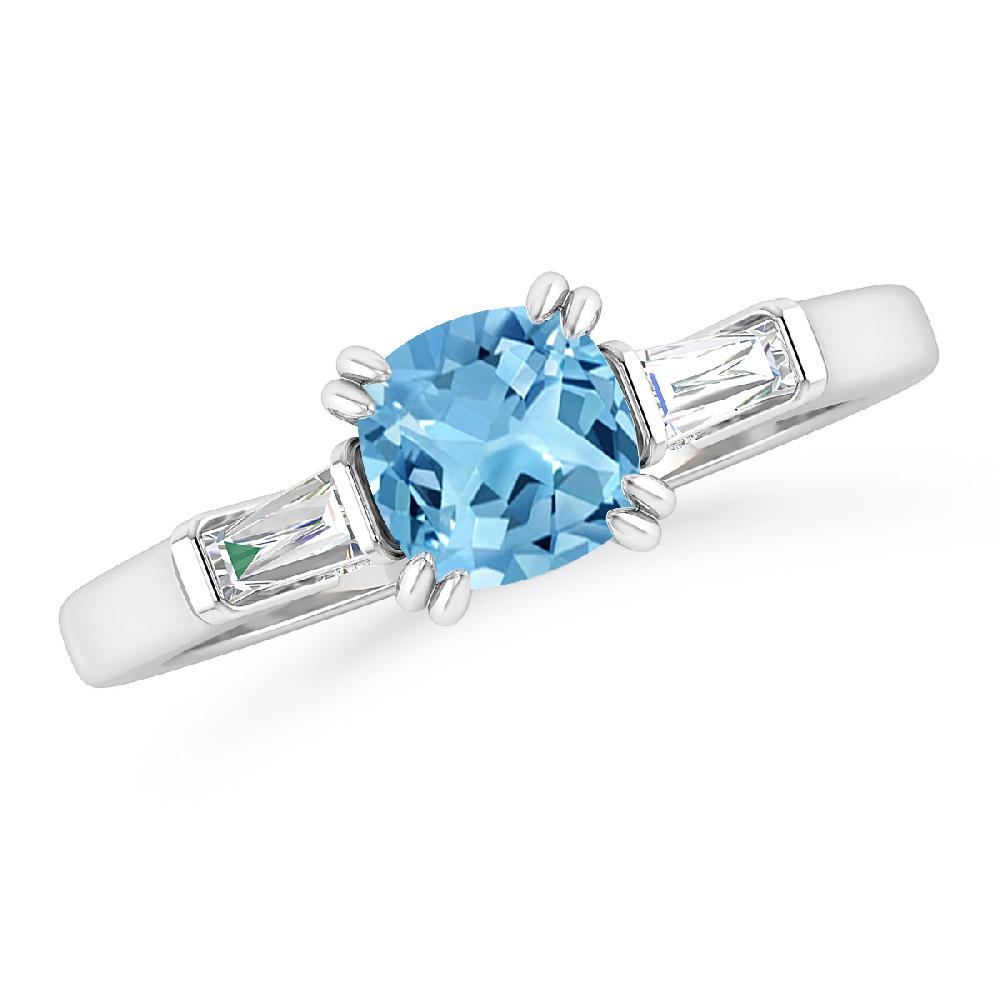 White Gold - Blue Topaz