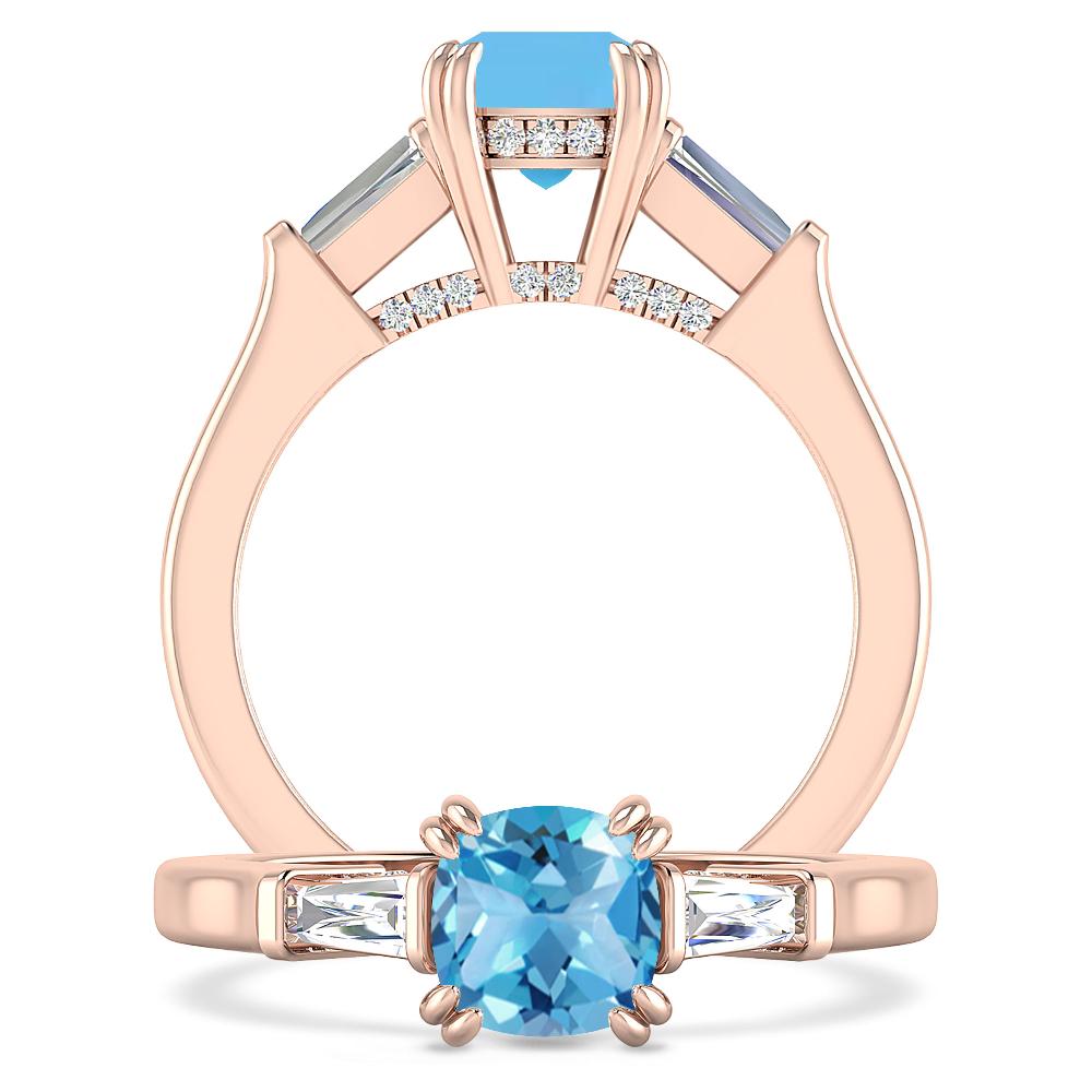 Rose Gold - Blue Topaz