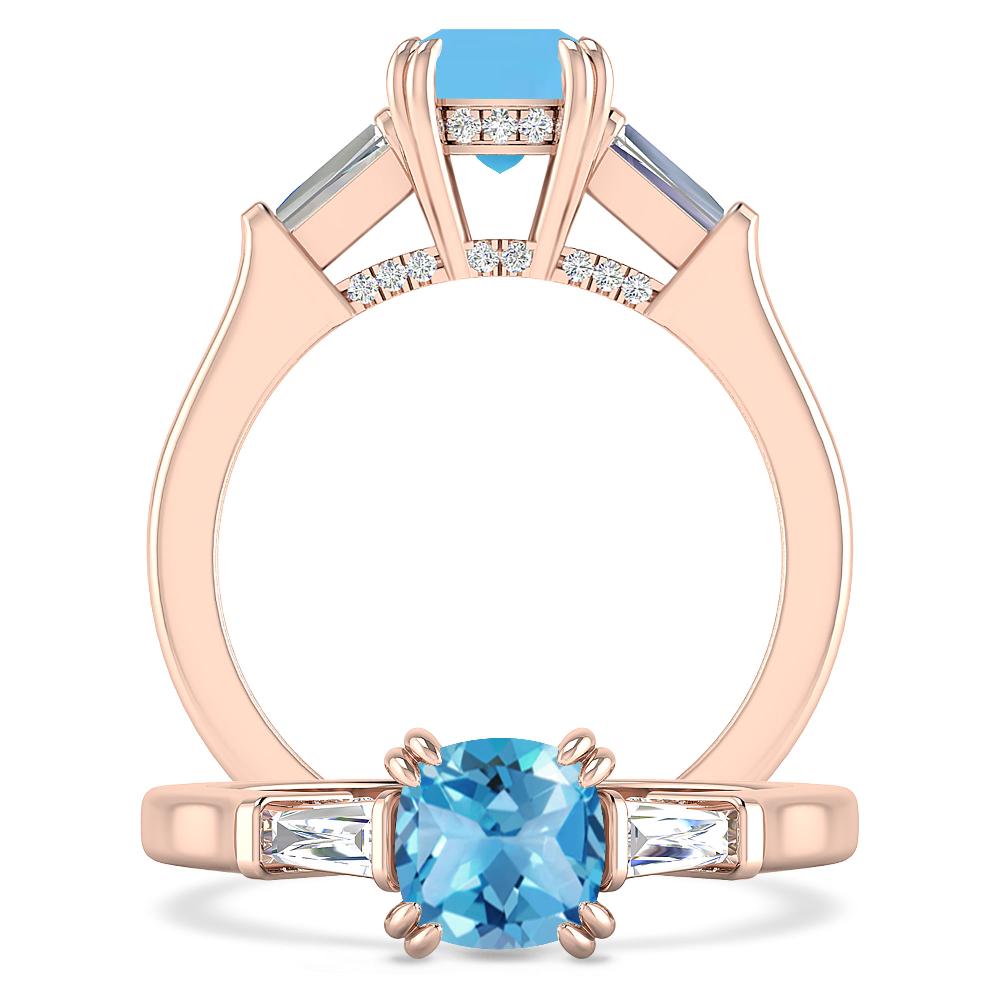 Rose Gold - Blue Topaz