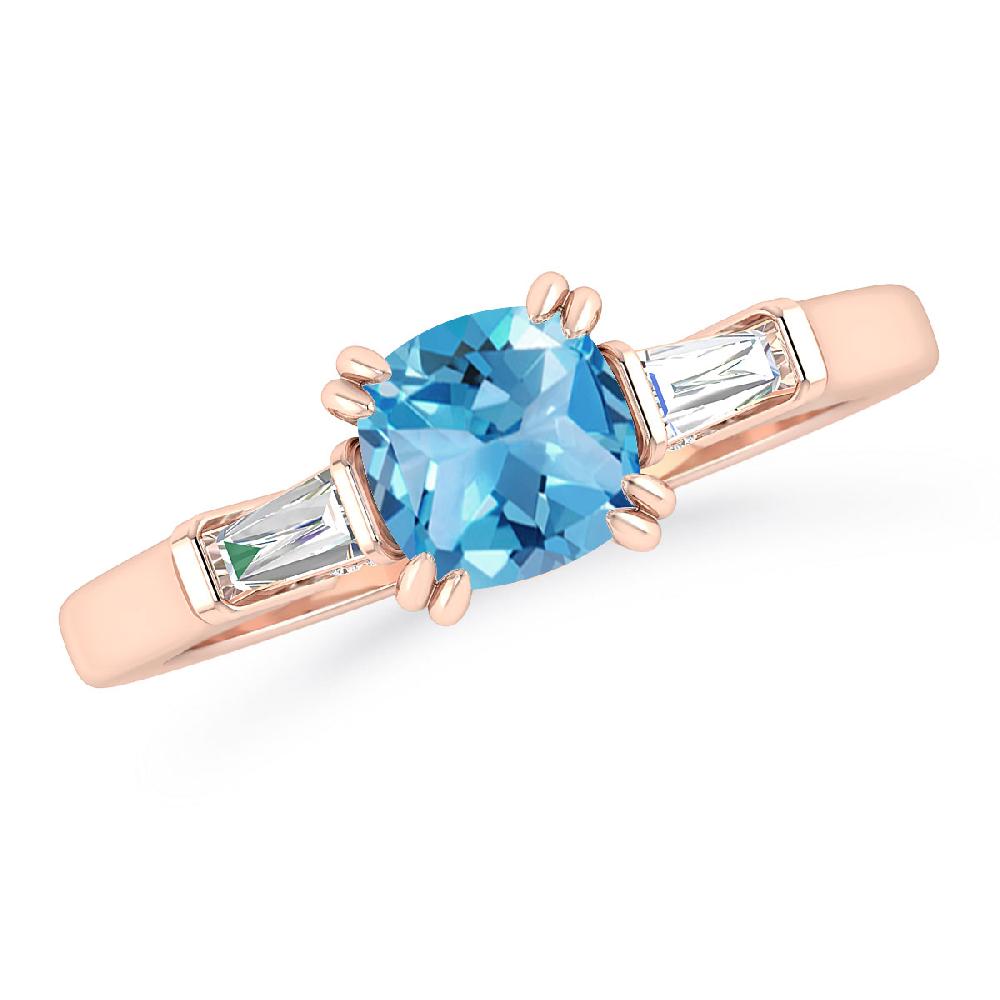 Rose Gold - Blue Topaz