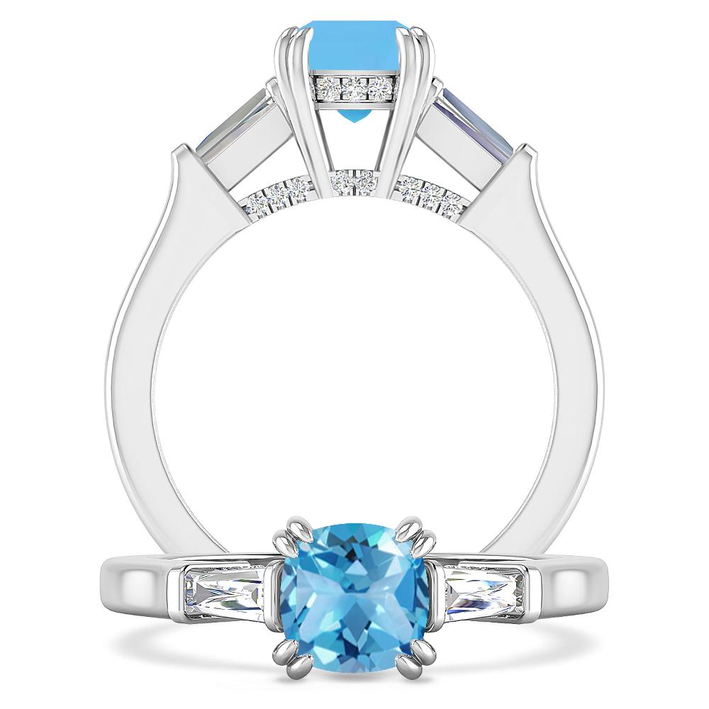 White Gold - Blue Topaz