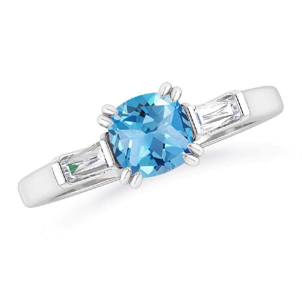 White Gold - Blue Topaz