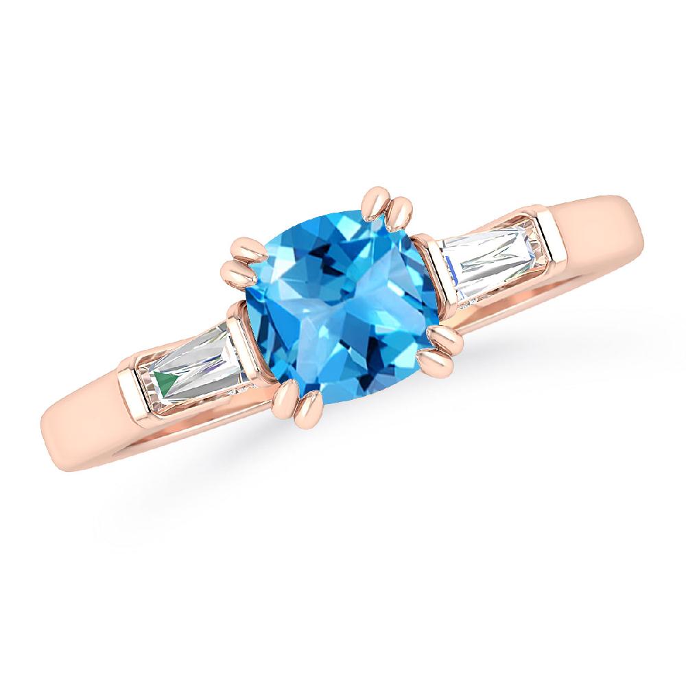 Rose Gold - Blue Topaz