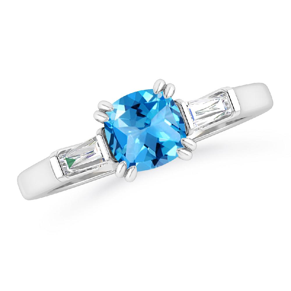 White Gold - Blue Topaz