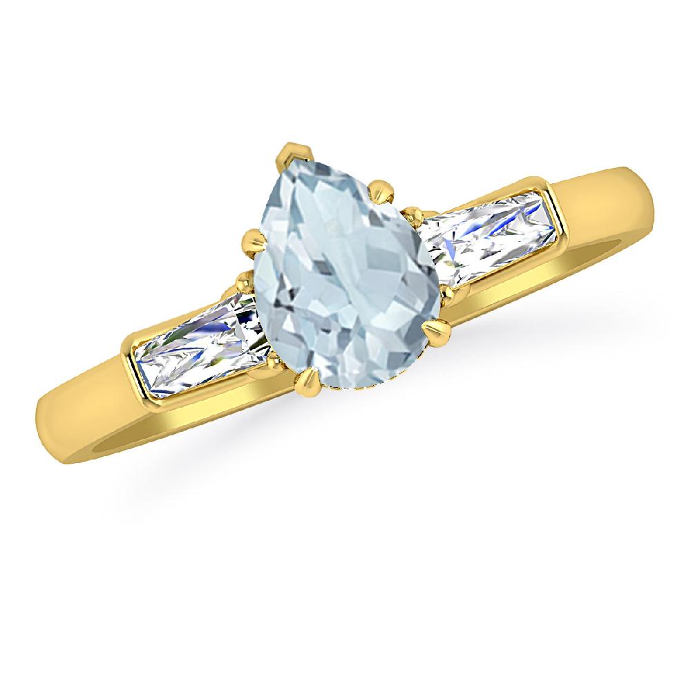 Yellow Gold - Aquamarine