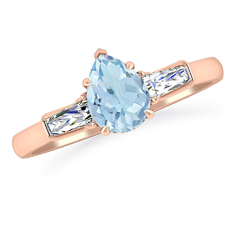 Rose Gold - Aquamarine