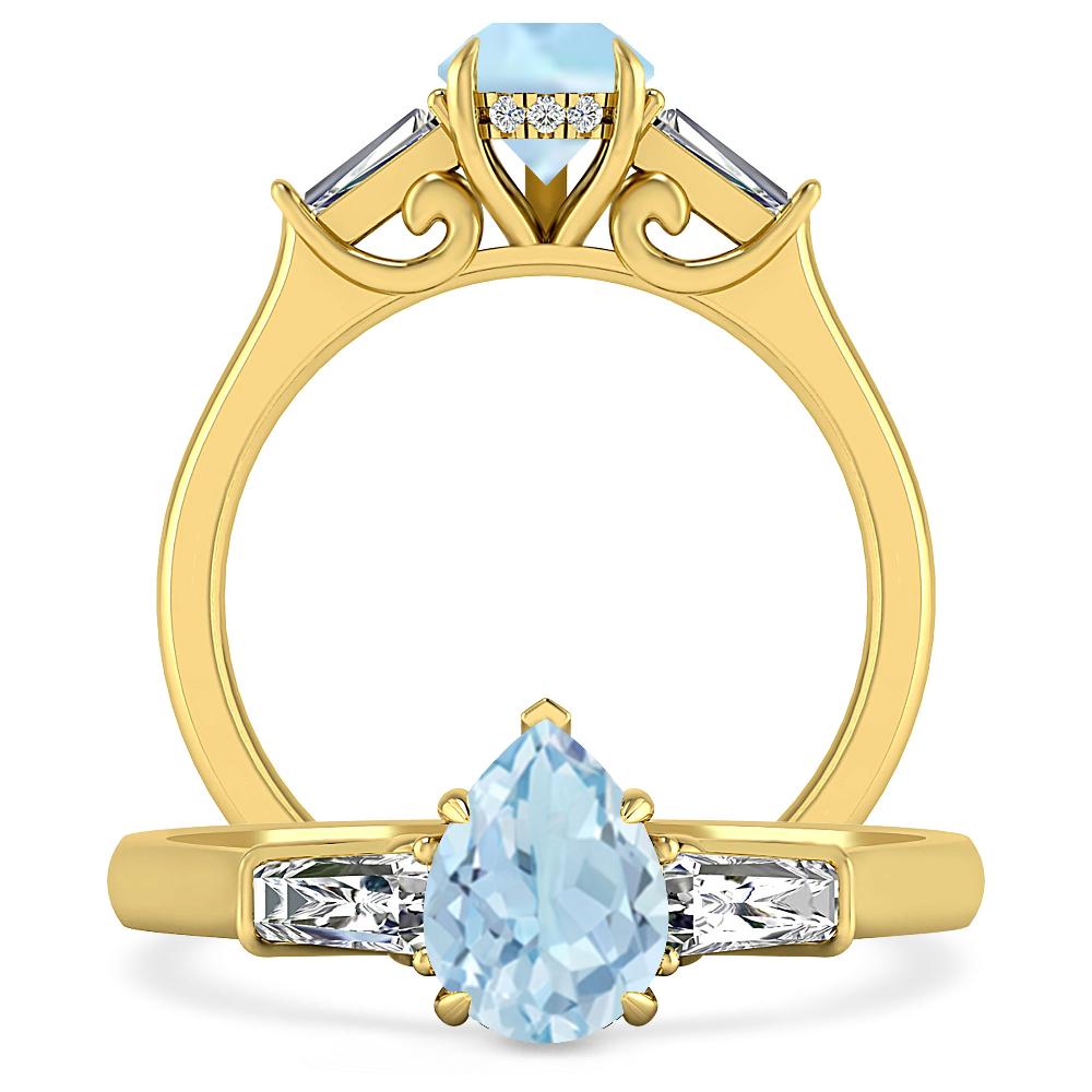 Yellow Gold - Aquamarine