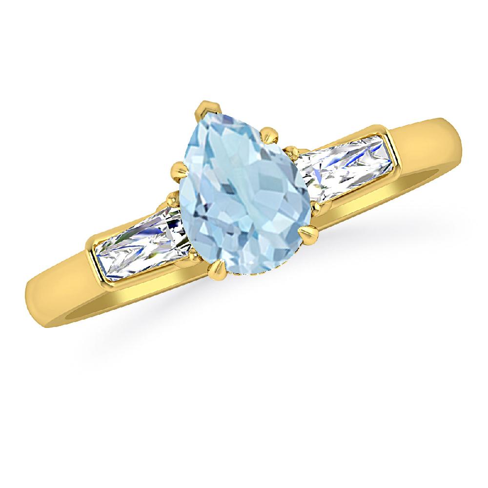 Yellow Gold - Aquamarine