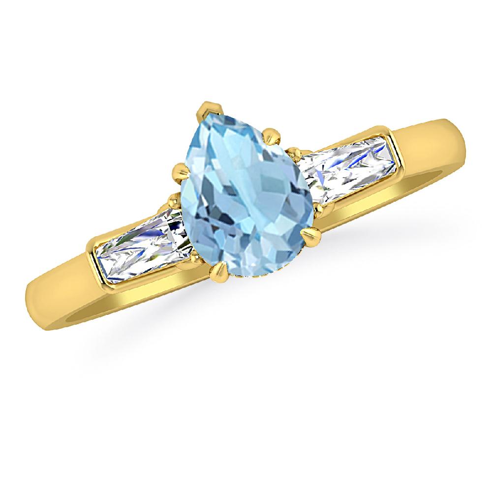 Yellow Gold - Aquamarine