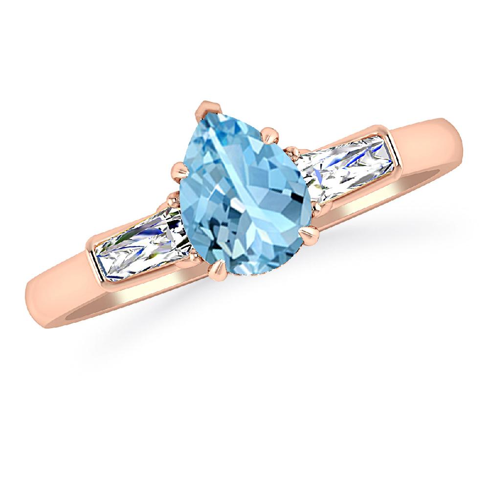 Rose Gold - Aquamarine