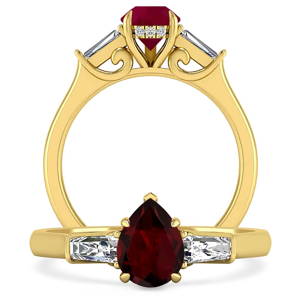 Yellow Gold - Garnet