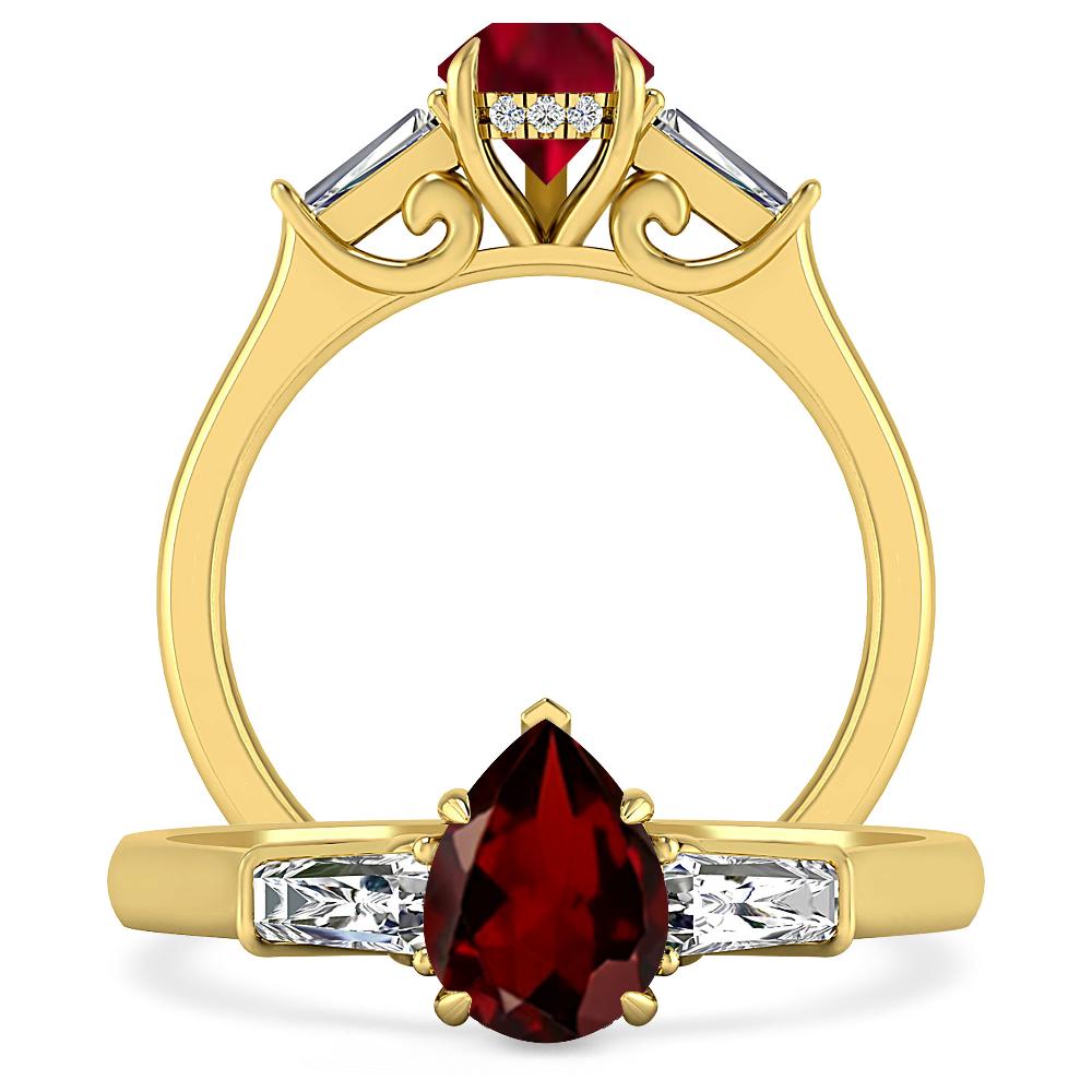 Yellow Gold - Garnet