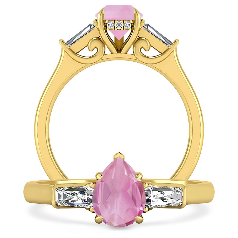 Yellow Gold - Pink Tourmaline