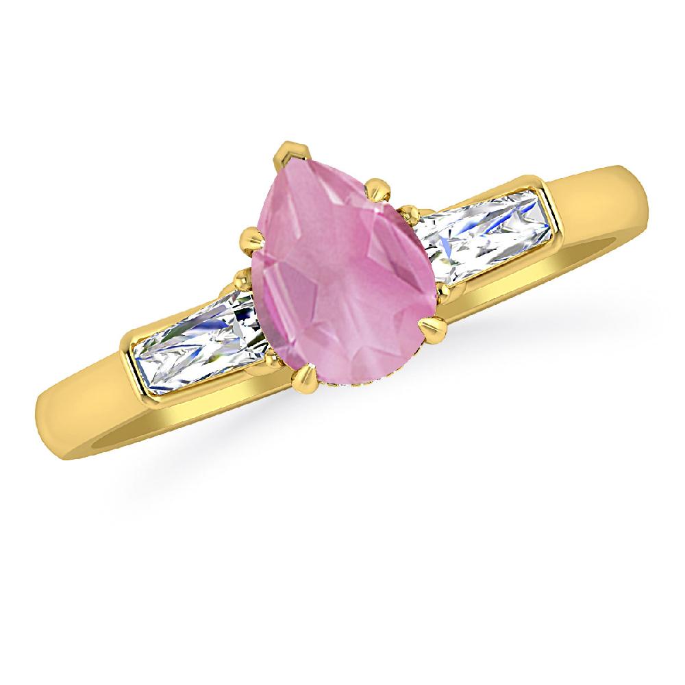 Yellow Gold - Pink Tourmaline