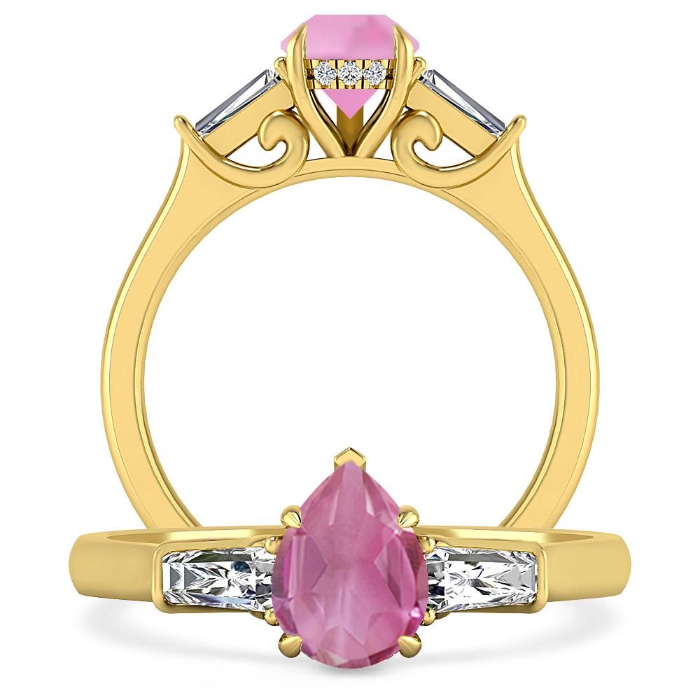 Yellow Gold - Pink Tourmaline