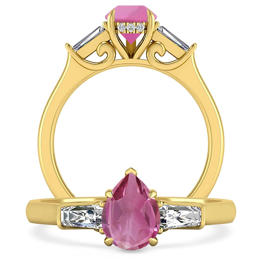 Yellow Gold - Pink Tourmaline