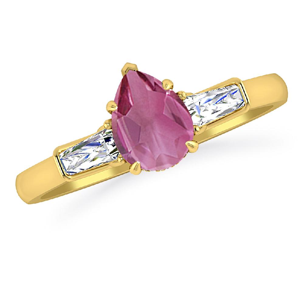 Yellow Gold - Pink Tourmaline