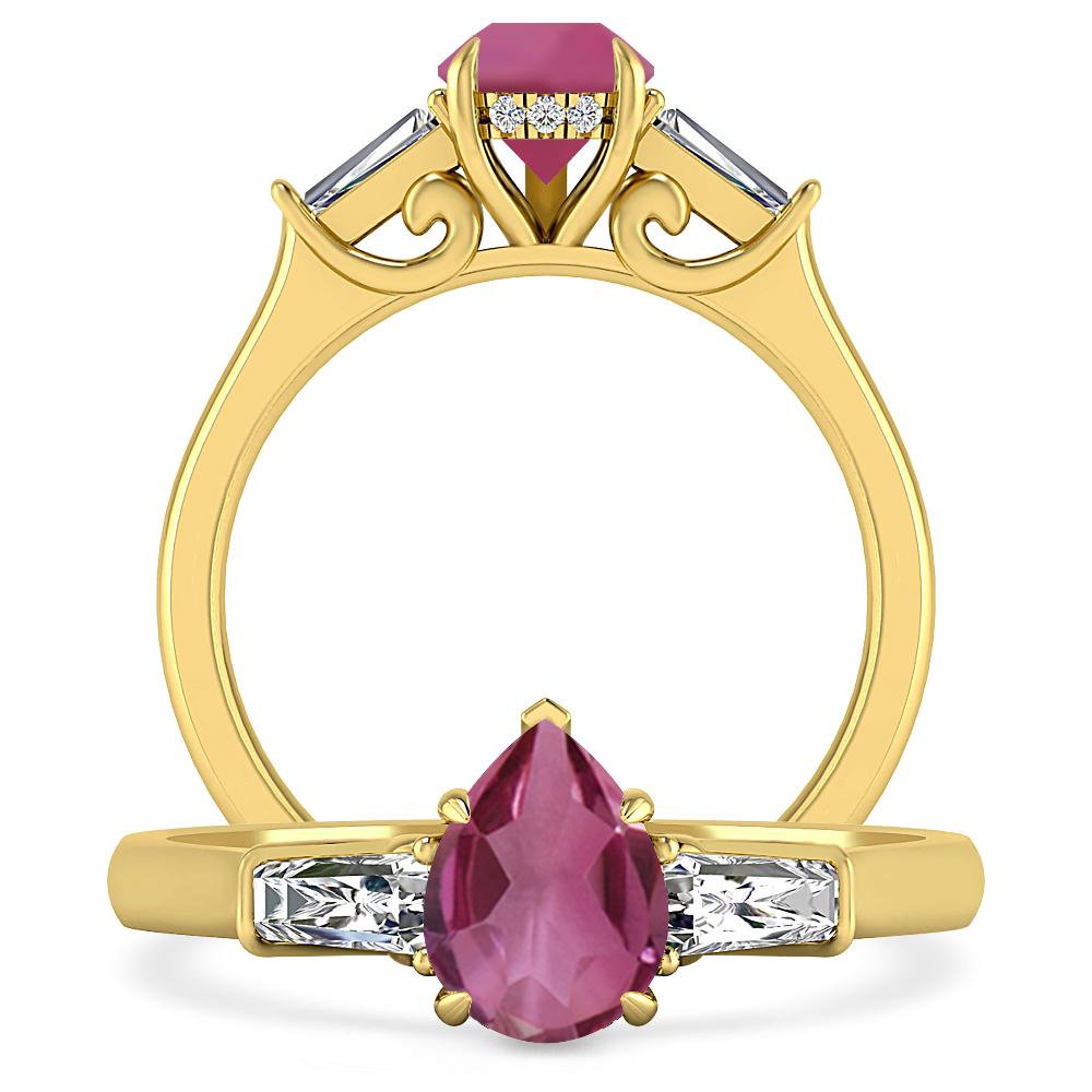 Yellow Gold - Pink Tourmaline