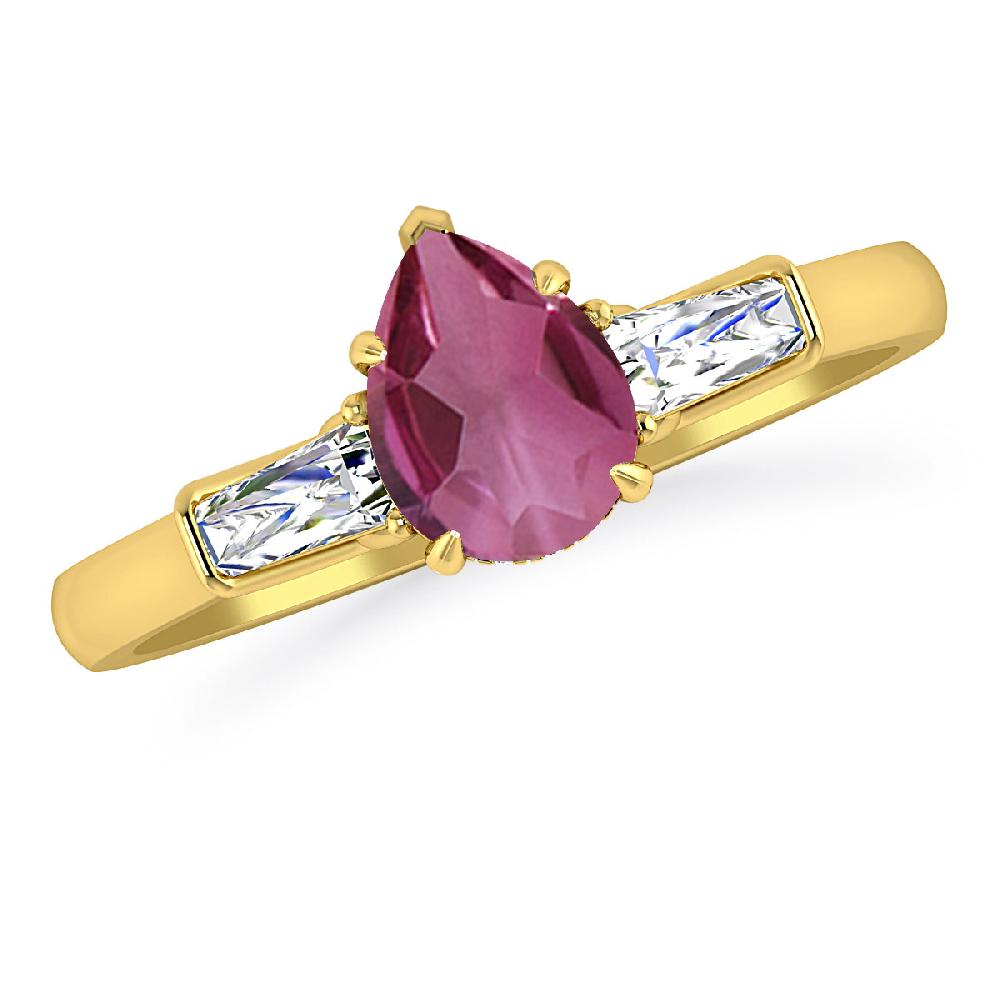 Yellow Gold - Pink Tourmaline