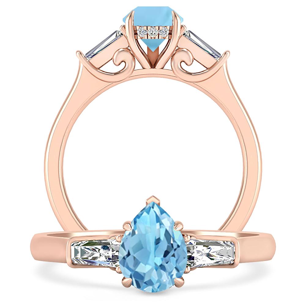 Rose Gold - Blue Topaz