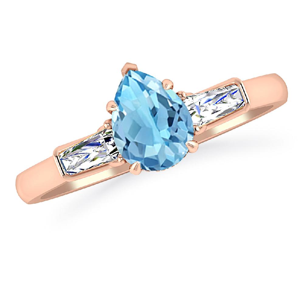 Rose Gold - Blue Topaz