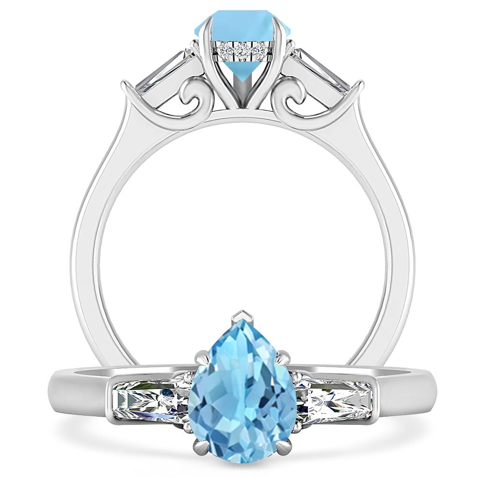 White Gold - Blue Topaz