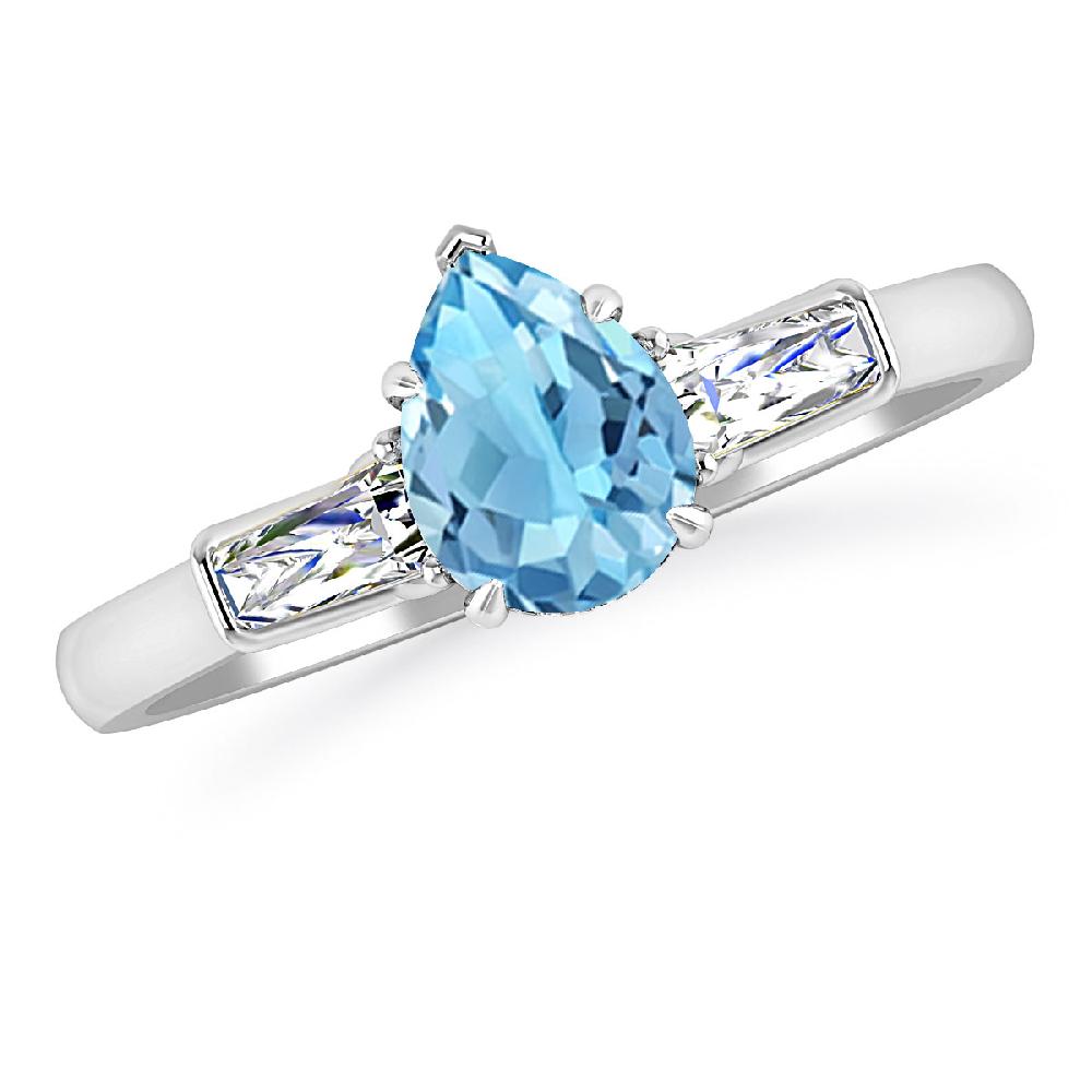 White Gold - Blue Topaz