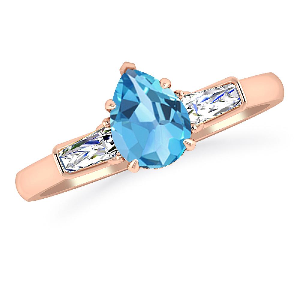 Rose Gold - Blue Topaz