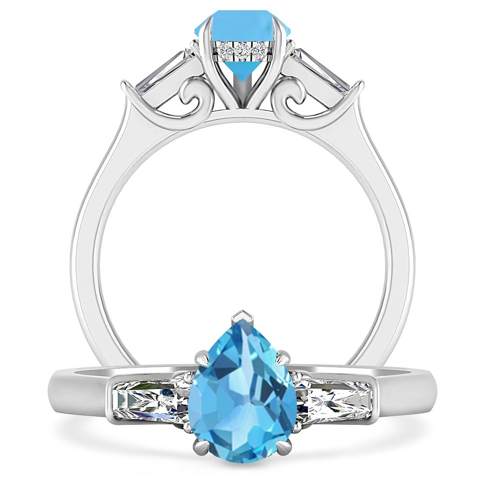 White Gold - Blue Topaz