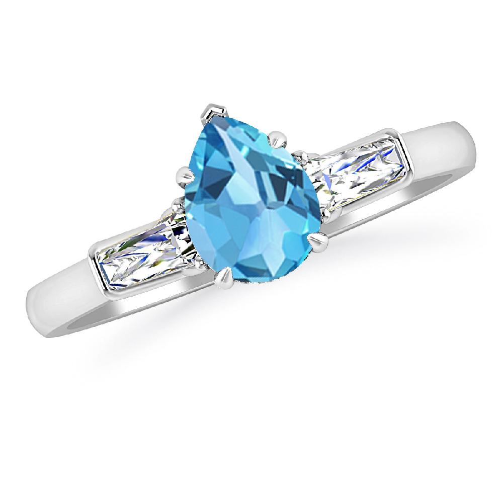 White Gold - Blue Topaz