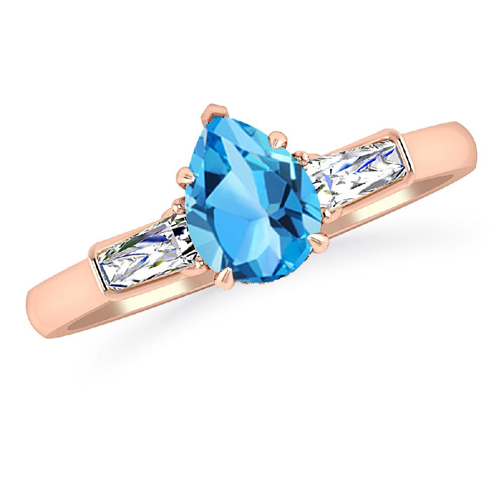 Rose Gold - Blue Topaz