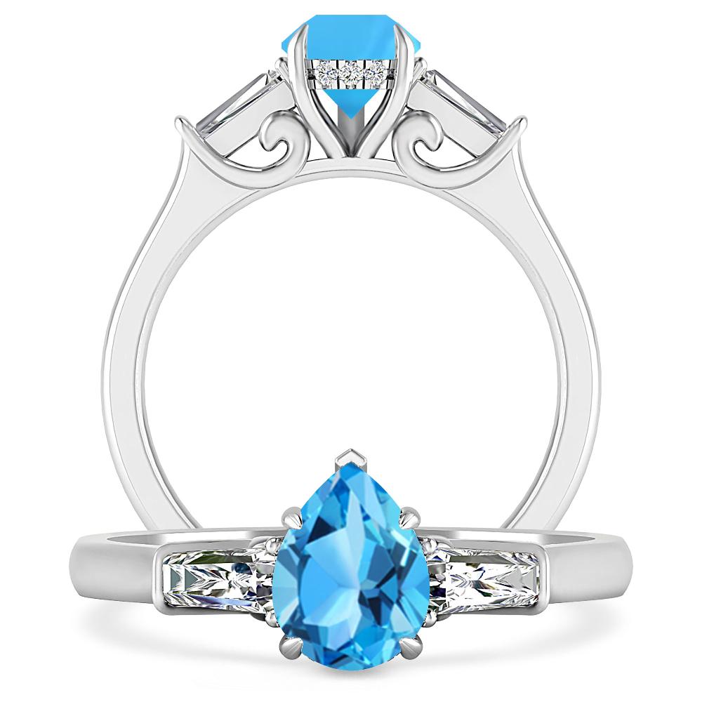 White Gold - Blue Topaz