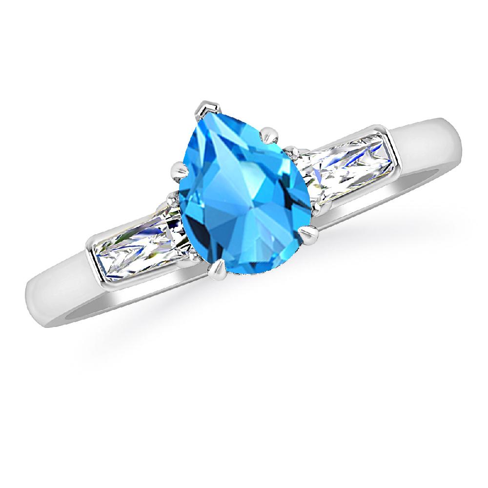 White Gold - Blue Topaz