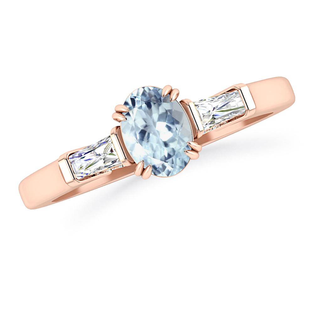 Rose Gold - Aquamarine