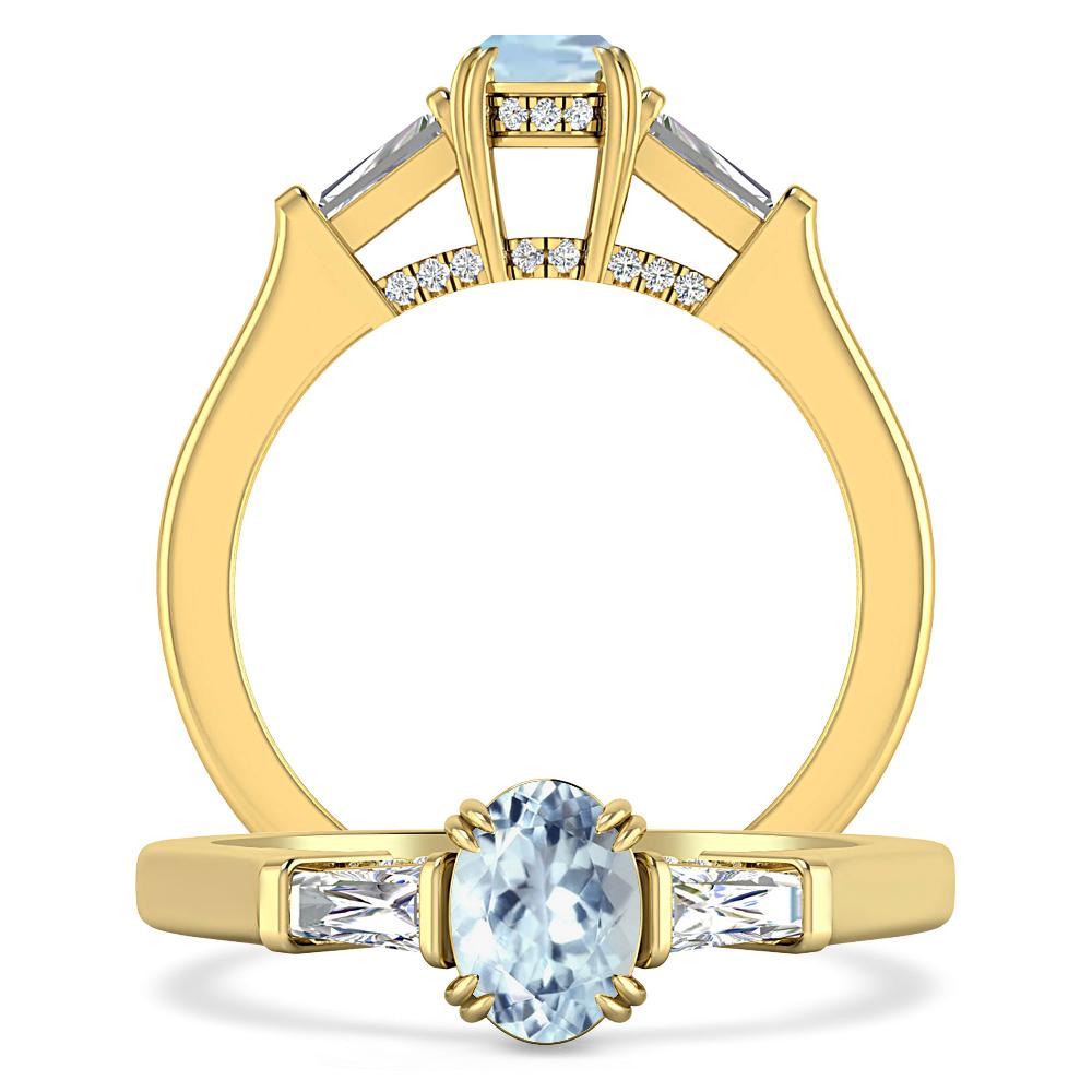 Yellow Gold - Aquamarine