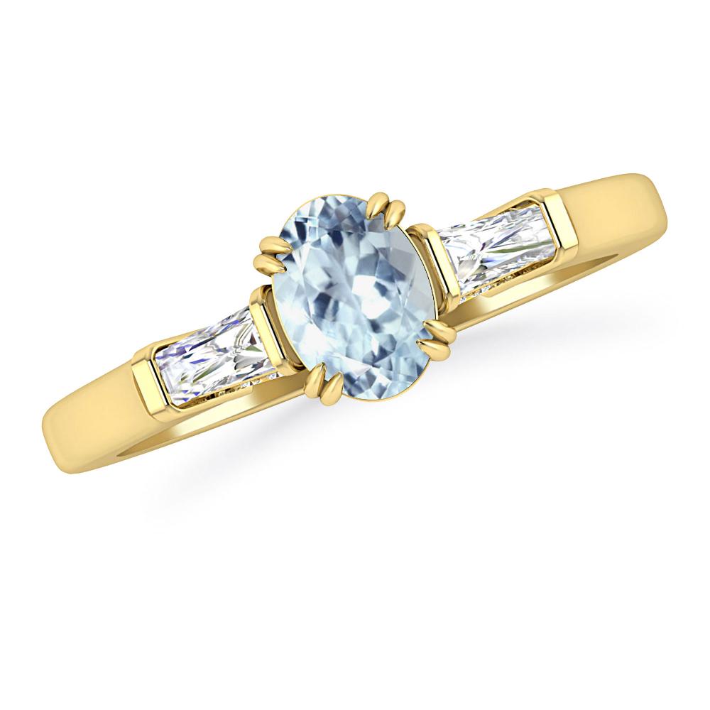 Yellow Gold - Aquamarine