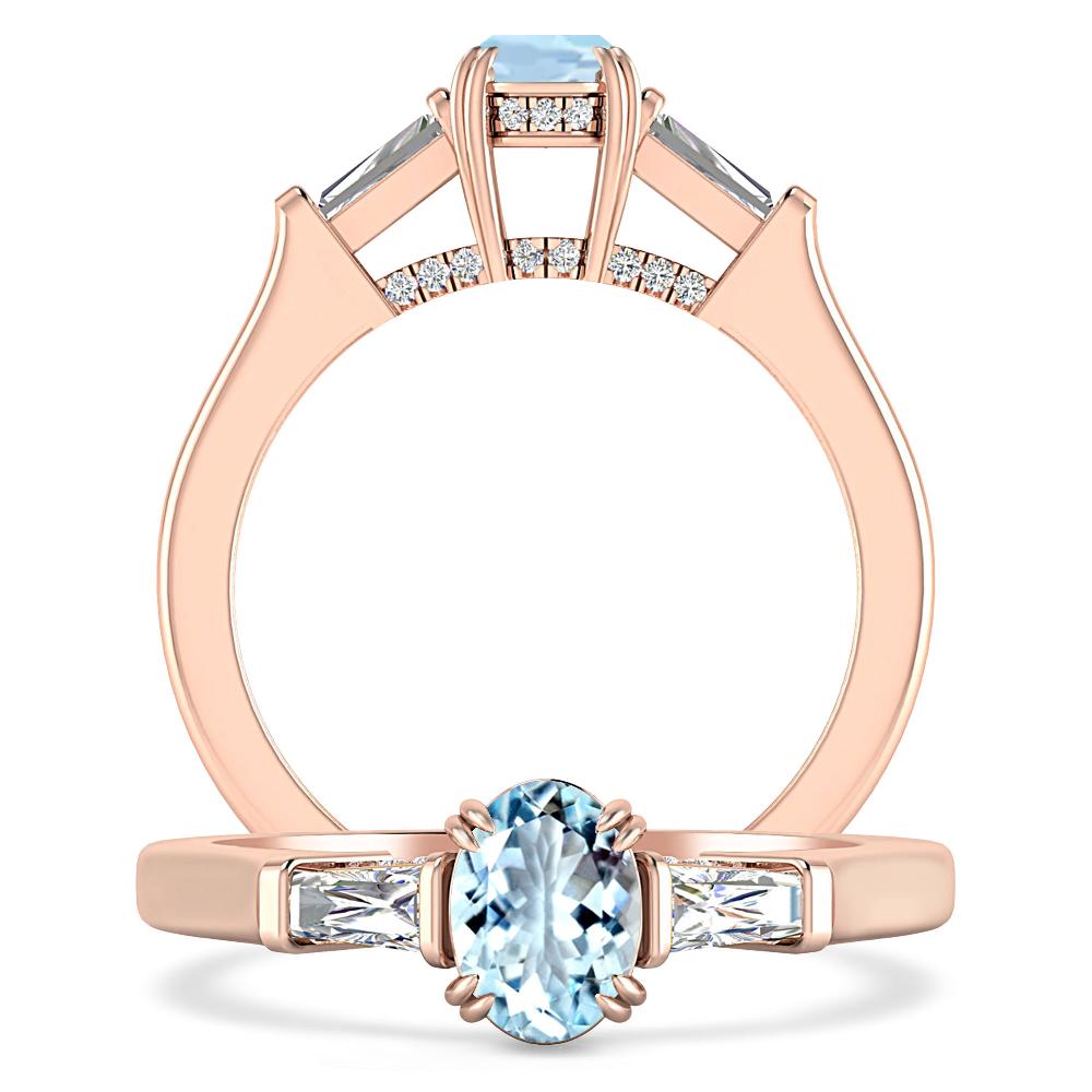 Rose Gold - Aquamarine