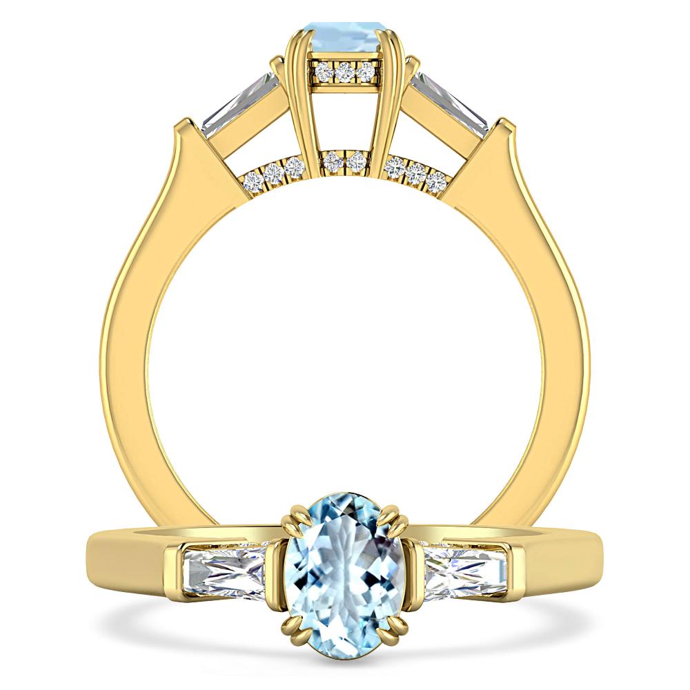 Yellow Gold - Aquamarine